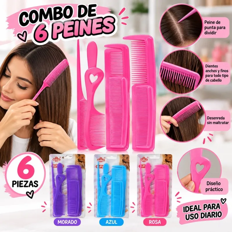 KIT 6 PEINES